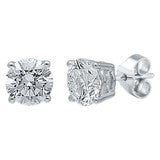4 Prong Round Studs - TS4PEM lab-grown diamond earrings IGI certified 14K gold