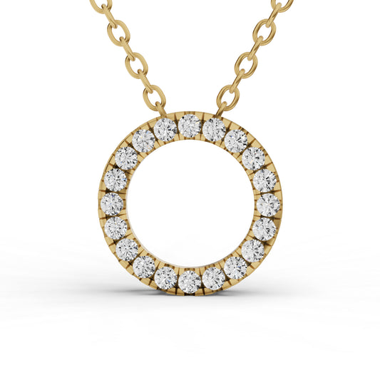 Lab Grown Diamond Basic Circle Pendant lab-grown diamond necklace IGI certified 14K gold
