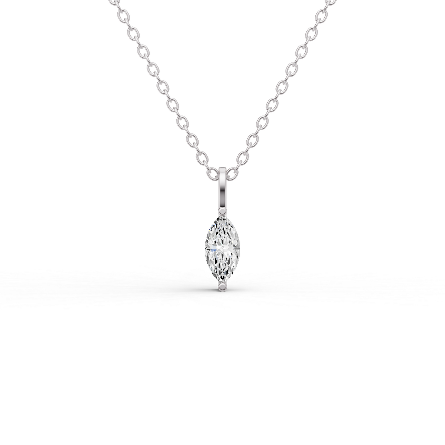 Lab Grown Marquise Shape Diamond Solitaire Pendant with Bale lab-grown diamond ring IGI certified 14K gold