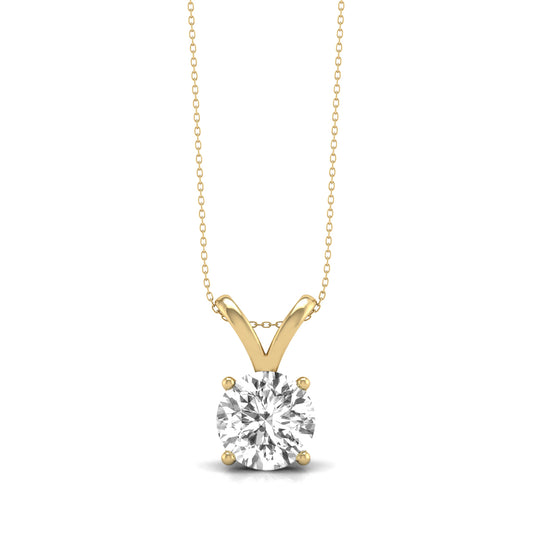 4 Prong Lab Grown Diamond Solitaire Pendant lab-grown diamond ring IGI certified 14K gold
