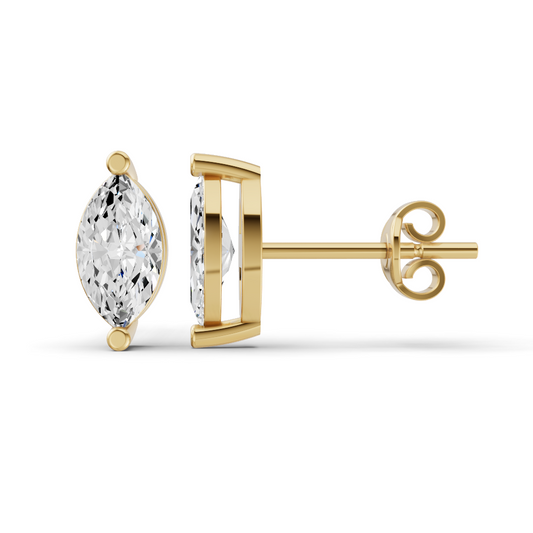 Lab Grown Marquise Shape Diamond Solitaire Earrings with Prong Setting