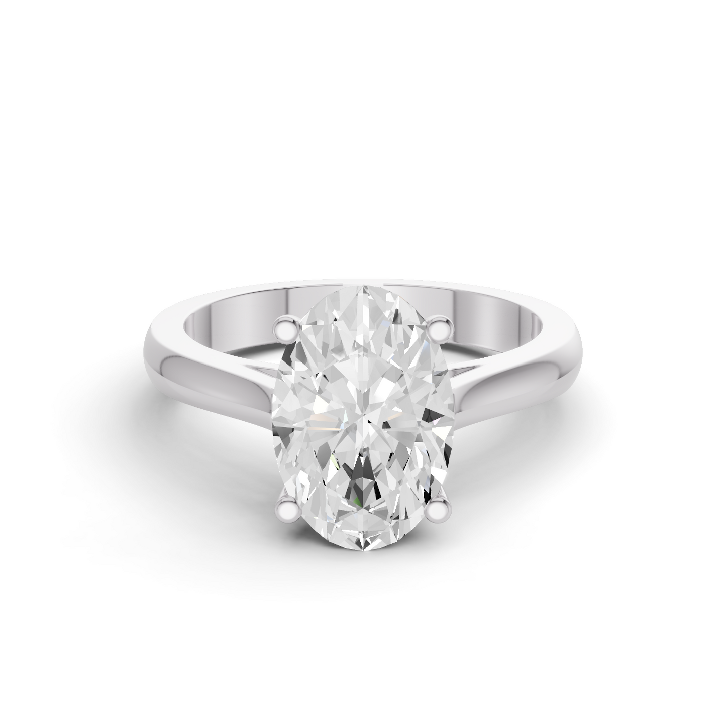 Fancy Shape Lab Grown Diamond Cathedral Solitaire Ring — IGI Certified, 14K Gold lab-grown diamond ring IGI certified 14K gold