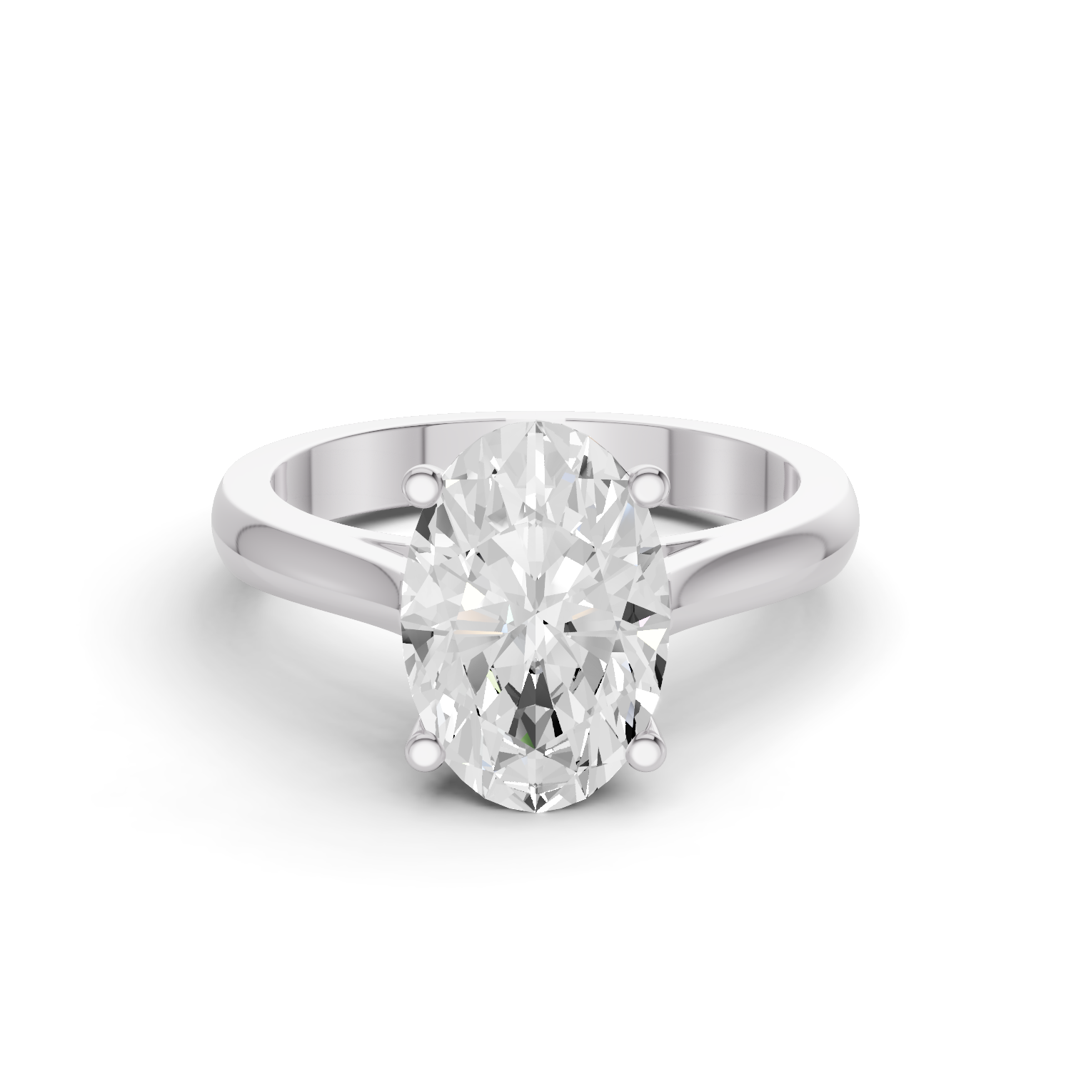 Fancy Shape Lab Grown Diamond Cathedral Solitaire Ring — IGI Certified, 14K Gold lab-grown diamond ring IGI certified 14K gold