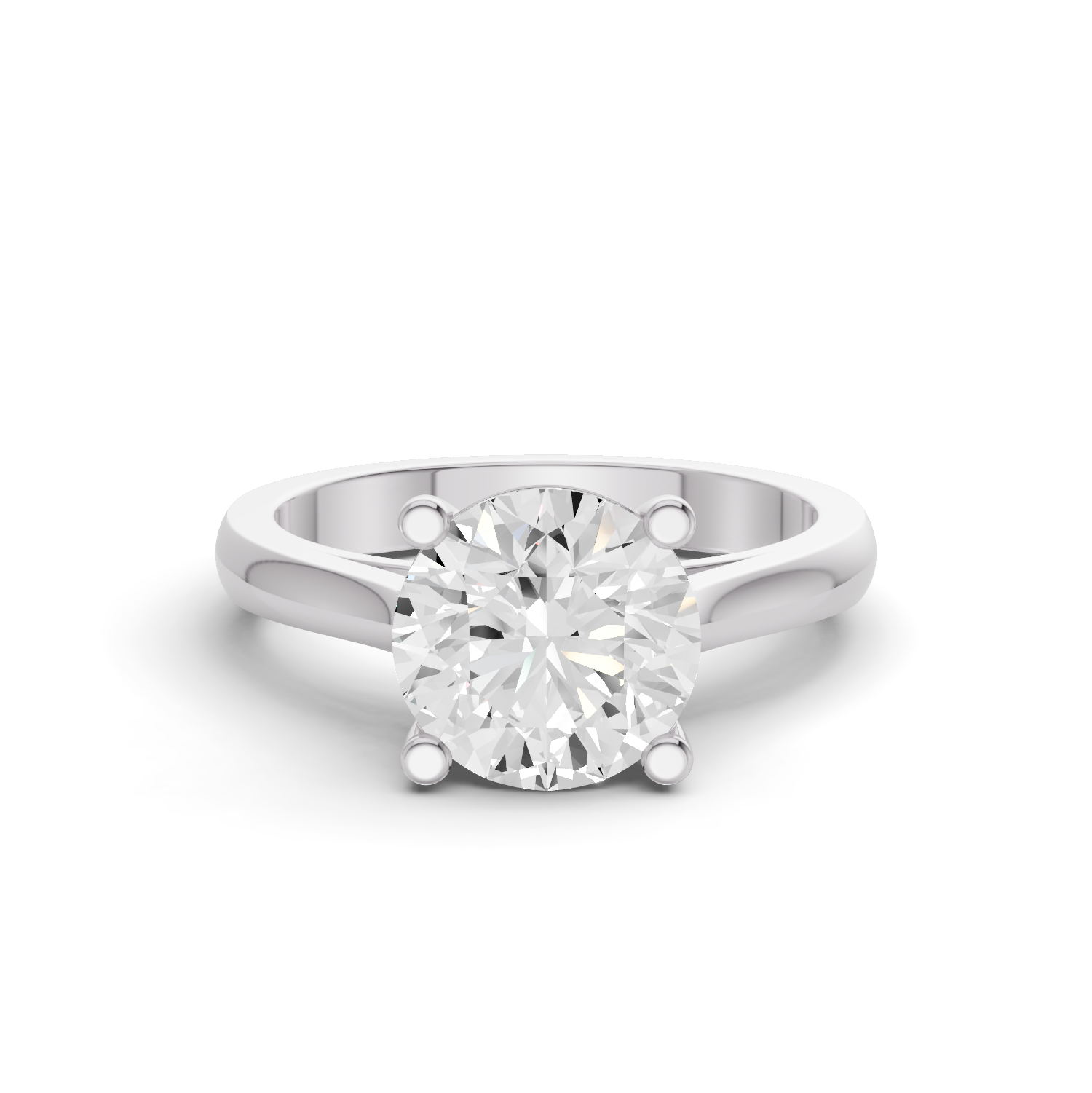 Round Cut Lab Grown Diamond Cathedral Solitaire Engagement Ring — IGI Certified, 14K Gold lab-grown diamond ring IGI certified 14K gold