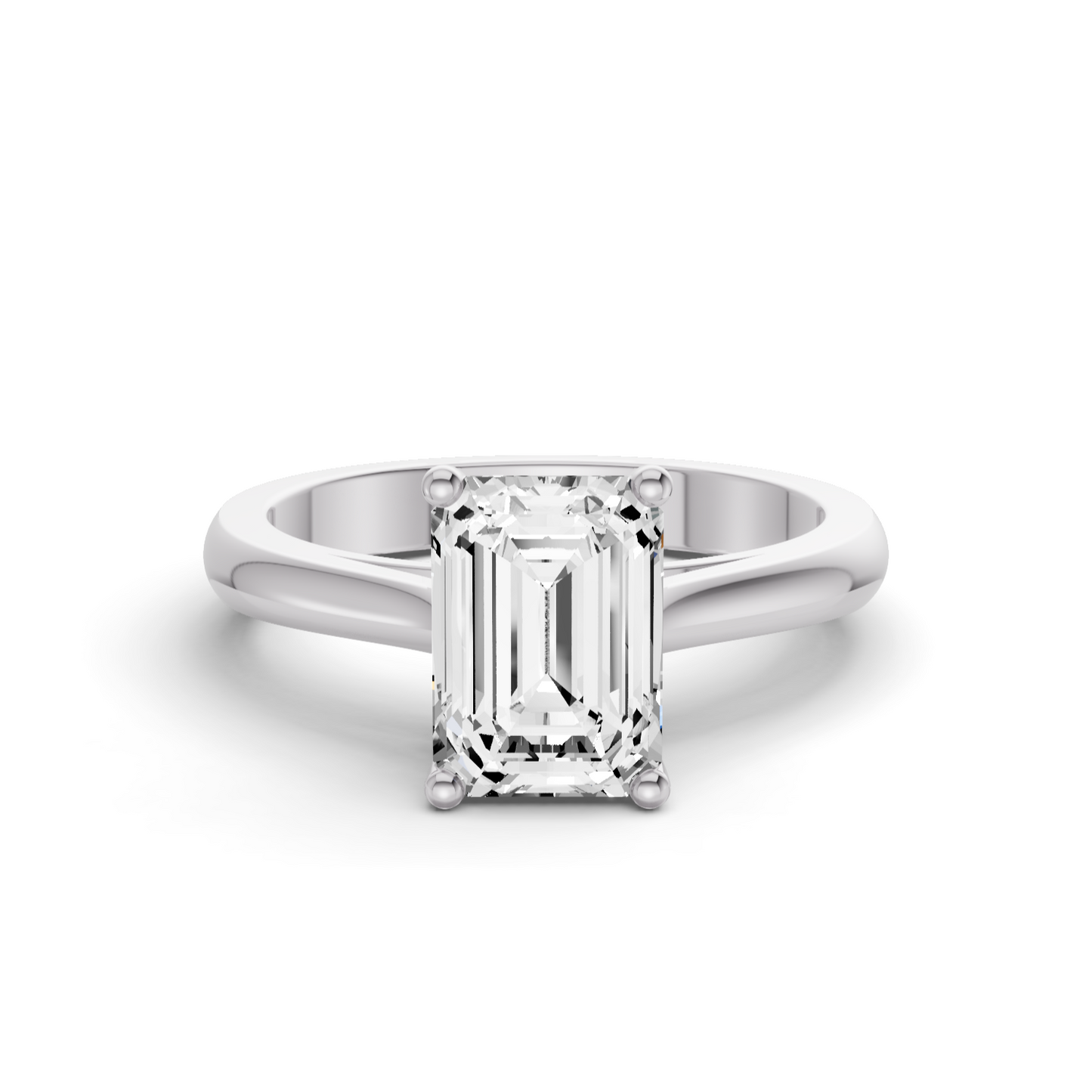 Fancy Shape Lab Grown Diamond Cathedral Solitaire Ring — IGI Certified, 14K Gold lab-grown diamond ring IGI certified 14K gold