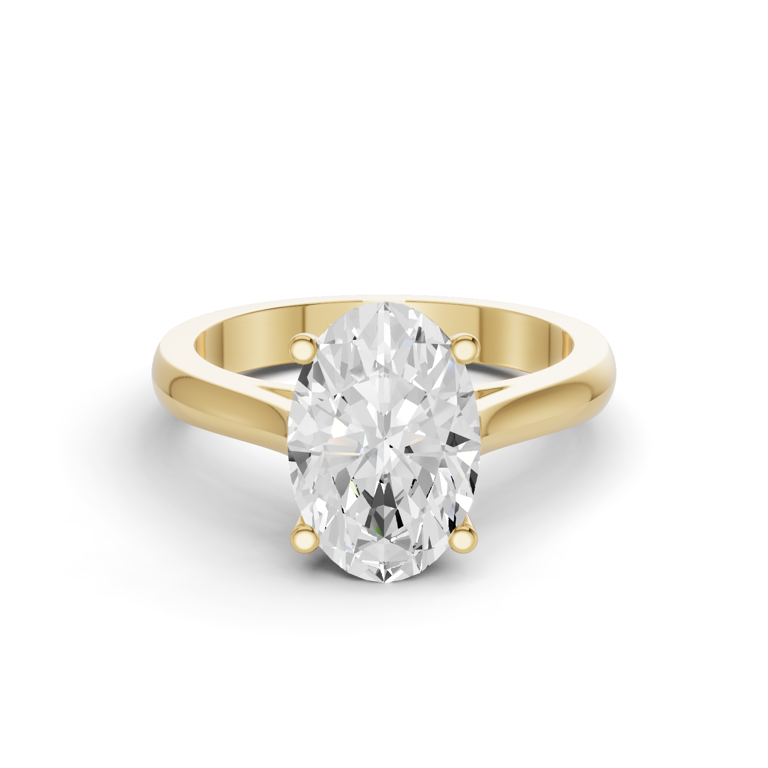 Fancy Shape Lab Grown Diamond Cathedral Solitaire Ring — IGI Certified, 14K Gold lab-grown diamond ring IGI certified 14K gold