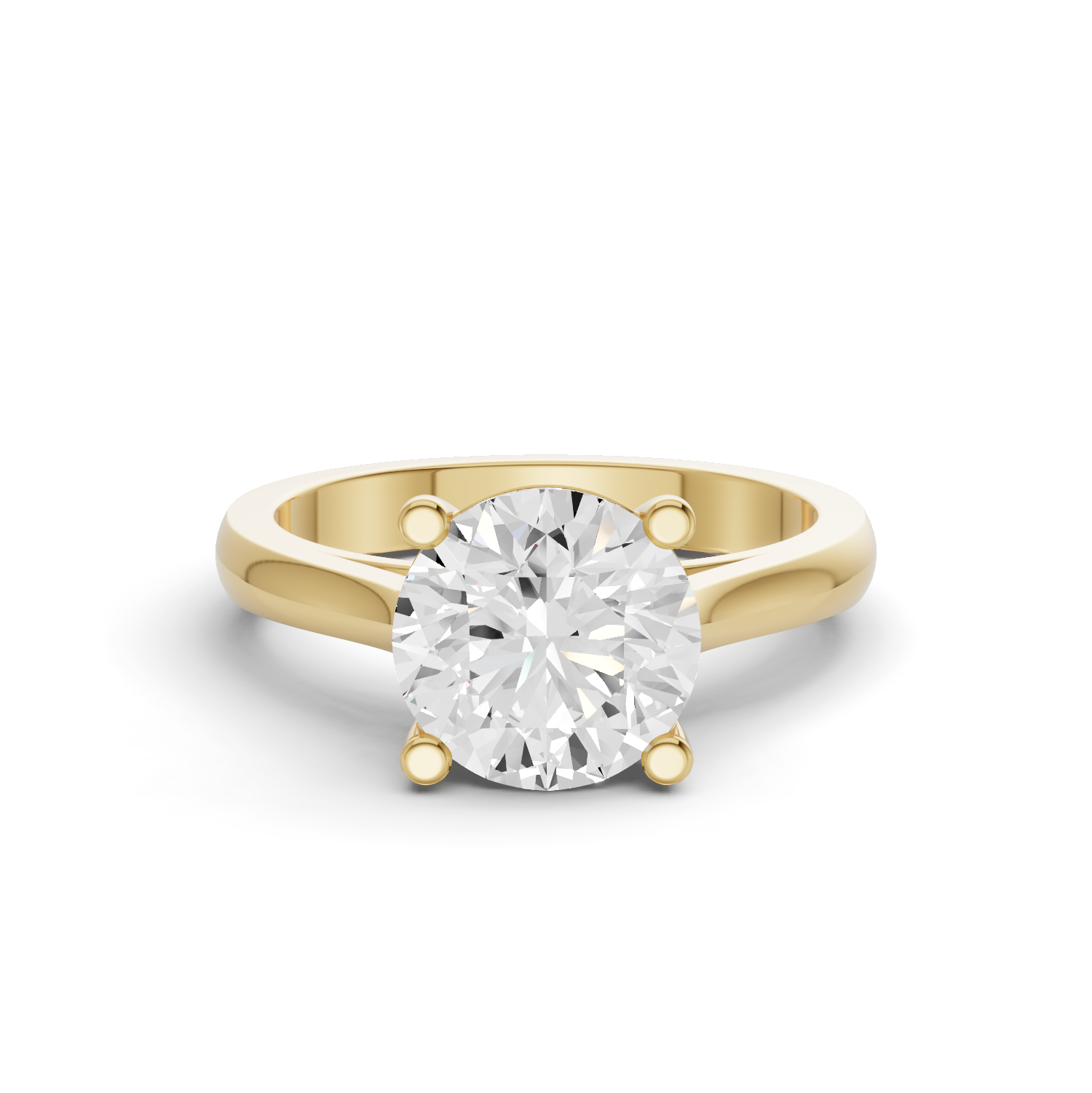 Round Cut Lab Grown Diamond Cathedral Solitaire Engagement Ring — IGI Certified, 14K Gold lab-grown diamond ring IGI certified 14K gold