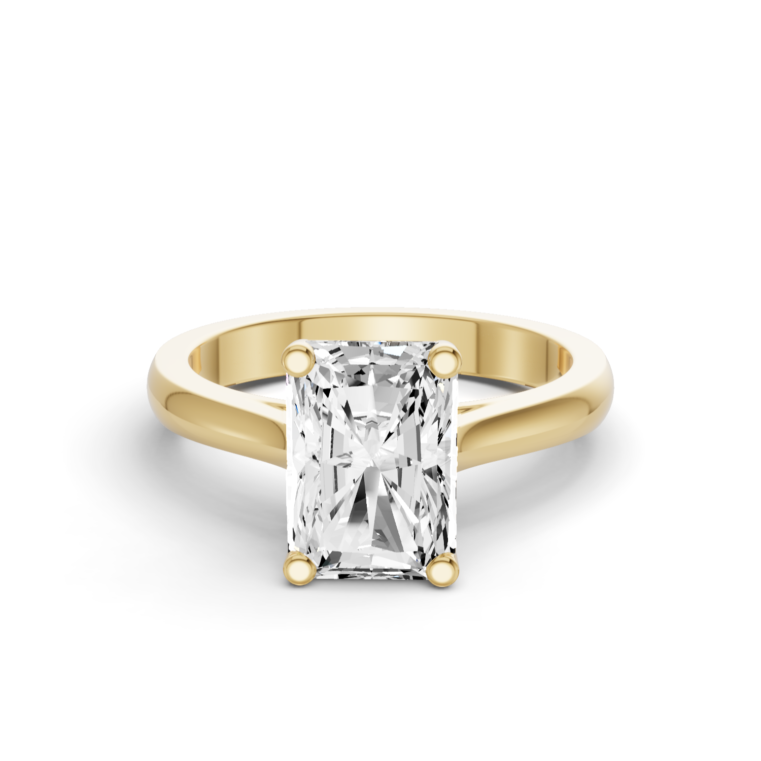 Fancy Shape Lab Grown Diamond Cathedral Solitaire Ring — IGI Certified, 14K Gold lab-grown diamond ring IGI certified 14K gold