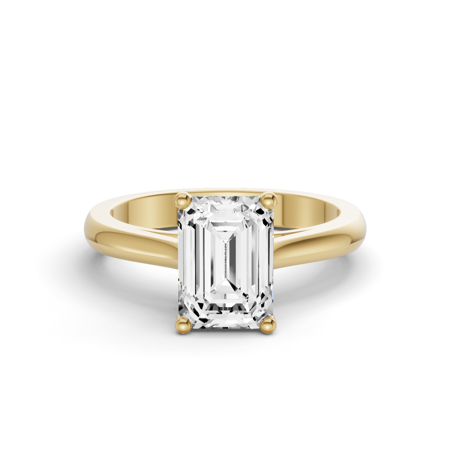Fancy Shape Lab Grown Diamond Cathedral Solitaire Ring — IGI Certified, 14K Gold lab-grown diamond ring IGI certified 14K gold