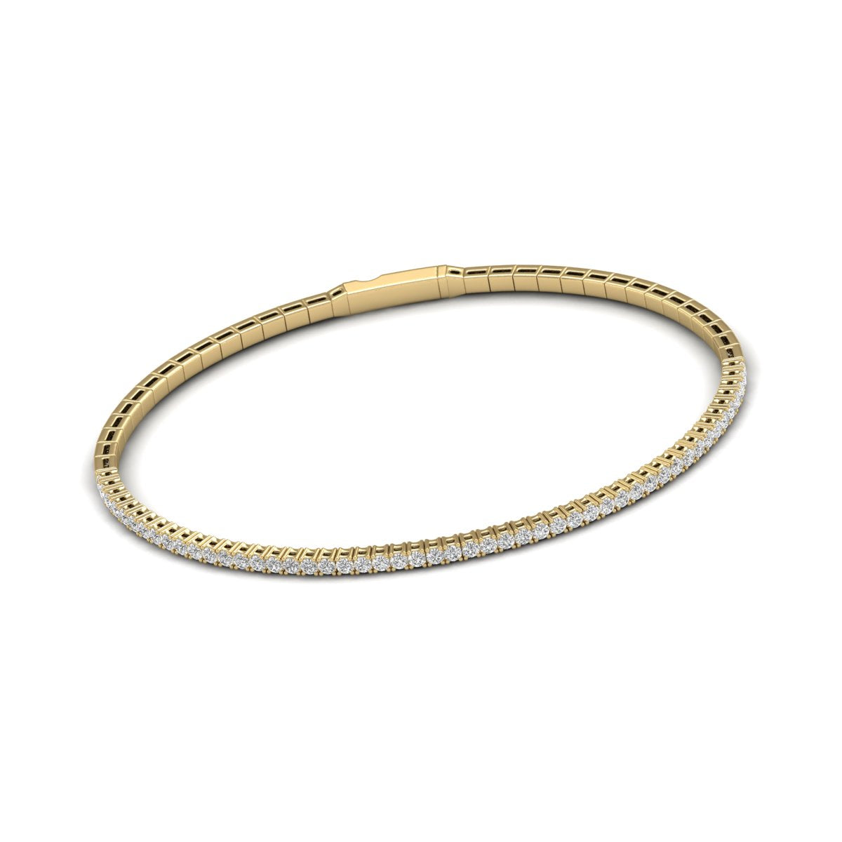 Flexible Lab Grown Diamond Bangle lab-grown diamond jewelry IGI certified 14K gold