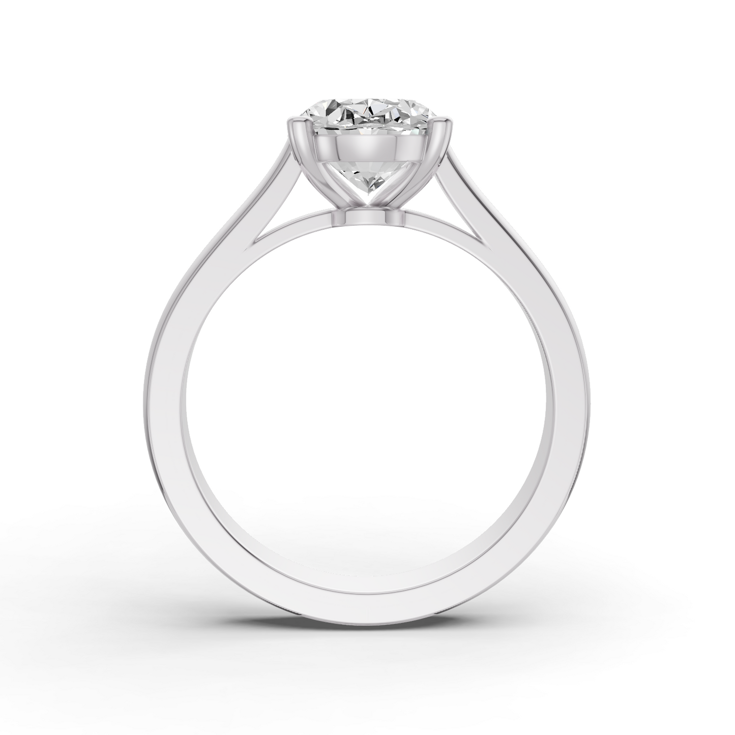 Fancy Shape Lab Grown Diamond Cathedral Solitaire Ring — IGI Certified, 14K Gold lab-grown diamond ring IGI certified 14K gold