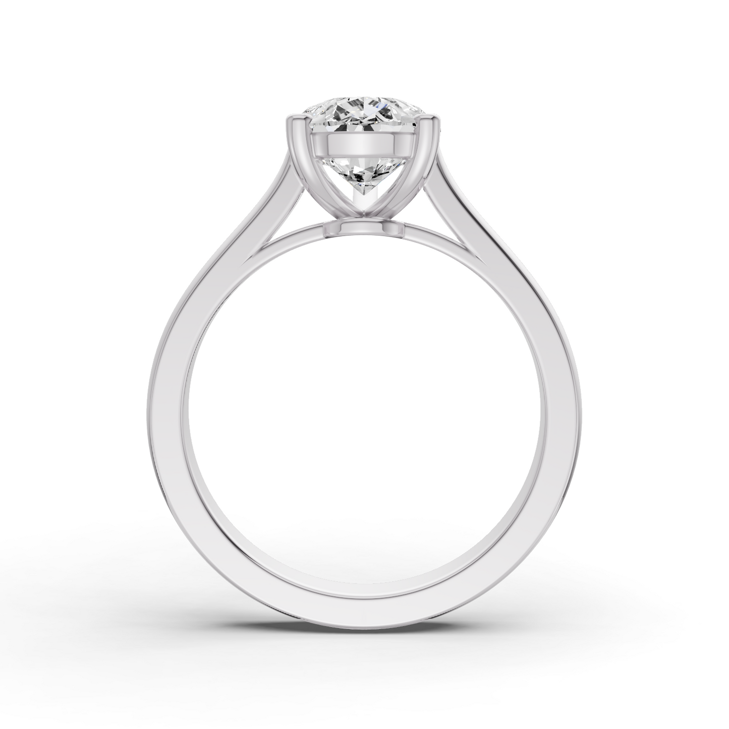 Fancy Shape Lab Grown Diamond Cathedral Solitaire Ring — IGI Certified, 14K Gold lab-grown diamond ring IGI certified 14K gold