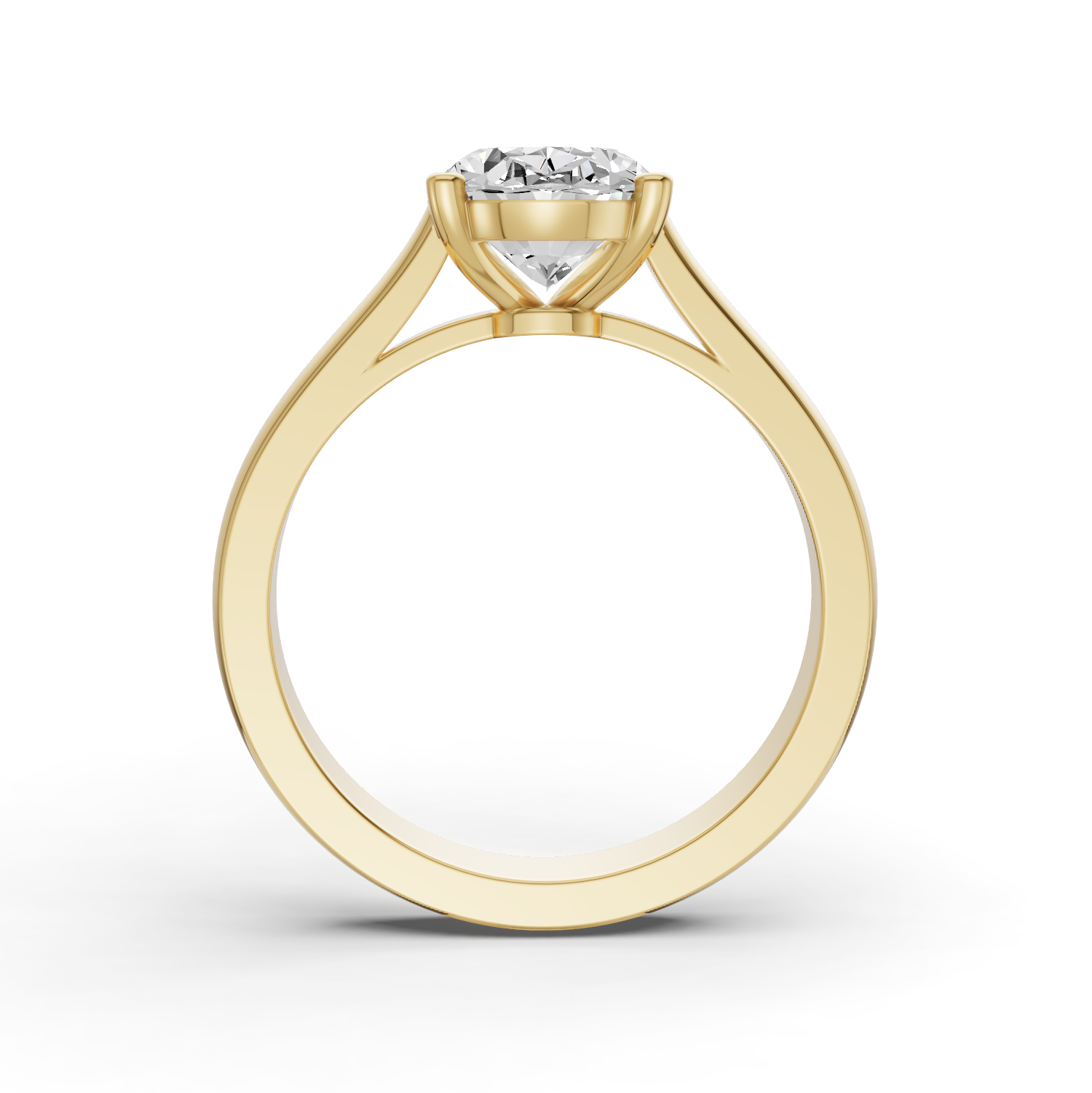 Fancy Shape Lab Grown Diamond Cathedral Solitaire Ring — IGI Certified, 14K Gold lab-grown diamond ring IGI certified 14K gold