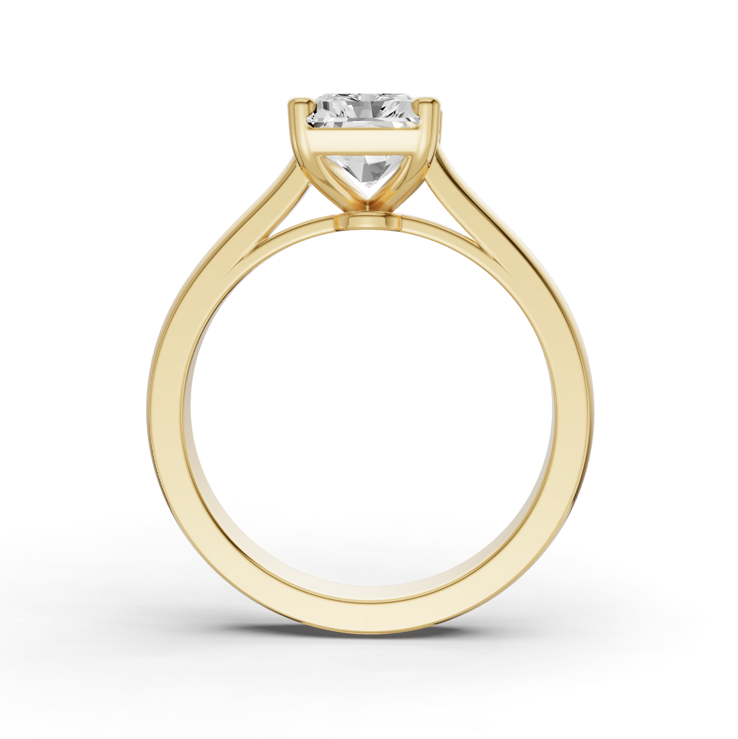 Fancy Shape Lab Grown Diamond Cathedral Solitaire Ring — IGI Certified, 14K Gold lab-grown diamond ring IGI certified 14K gold