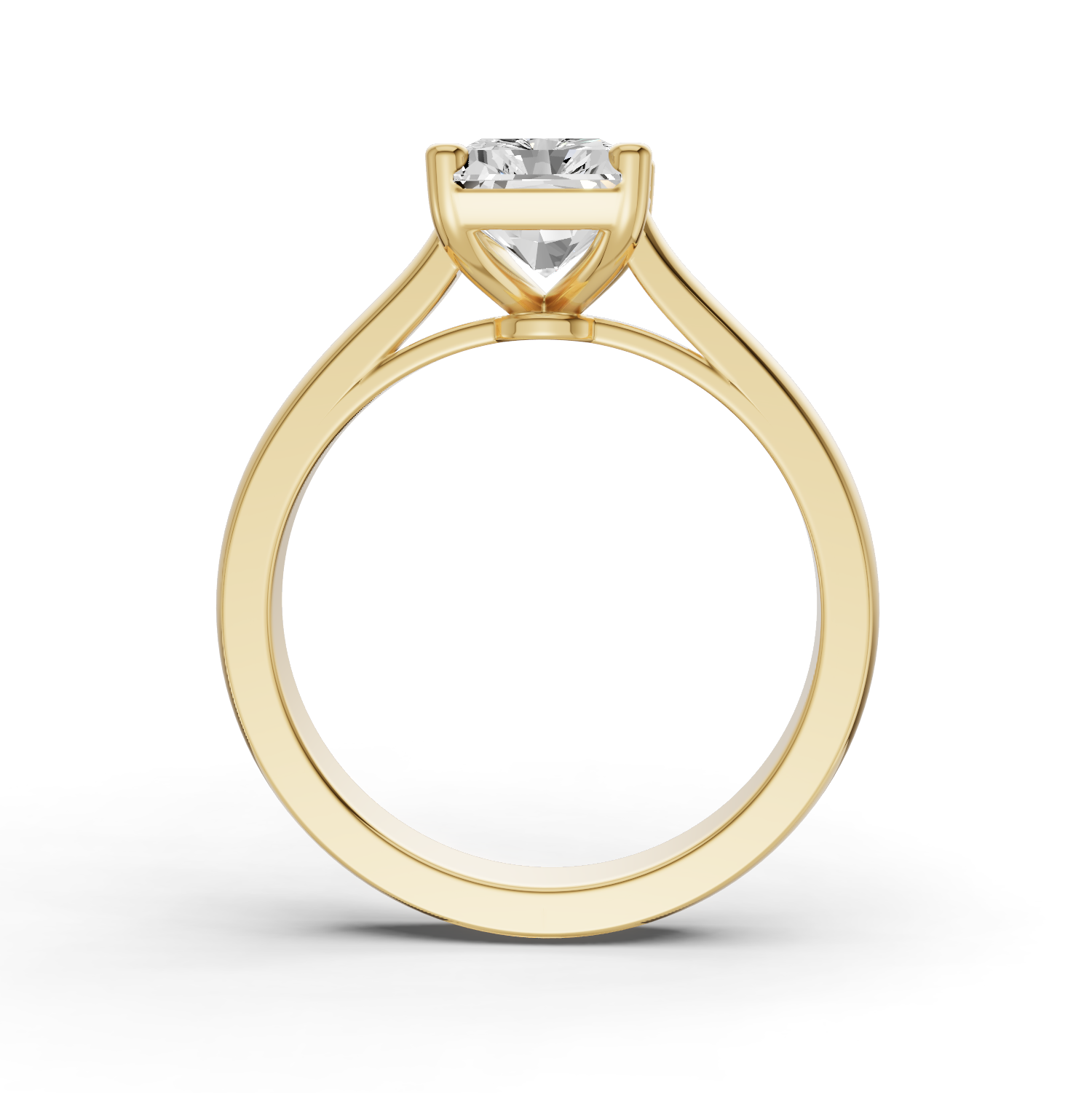 Fancy Shape Lab Grown Diamond Cathedral Solitaire Ring — IGI Certified, 14K Gold lab-grown diamond ring IGI certified 14K gold