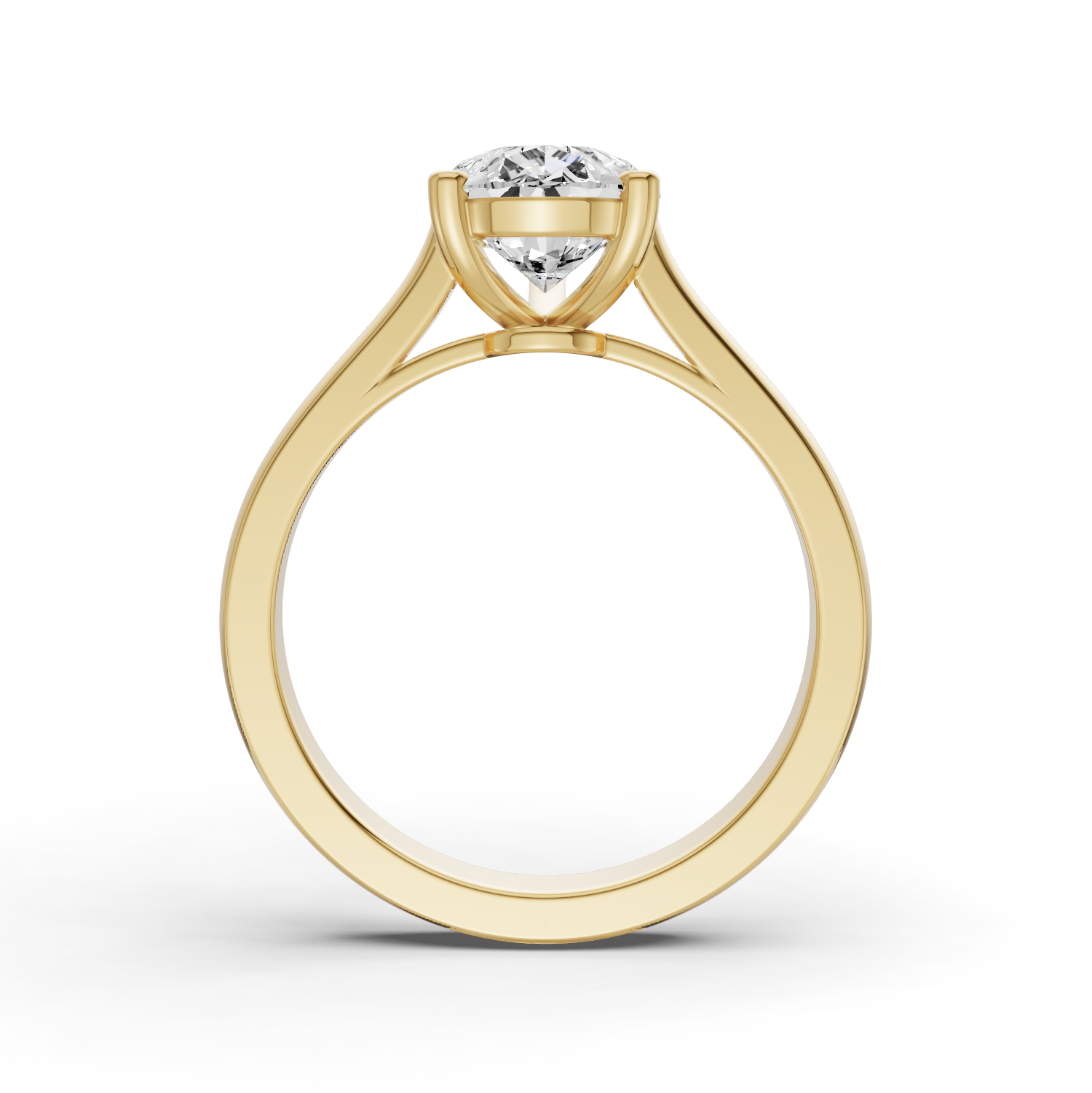 Fancy Shape Lab Grown Diamond Cathedral Solitaire Ring — IGI Certified, 14K Gold lab-grown diamond ring IGI certified 14K gold