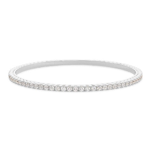 4 Prong Round Flexi Tennis Bangle lab-grown diamond bracelet IGI certified 14K gold