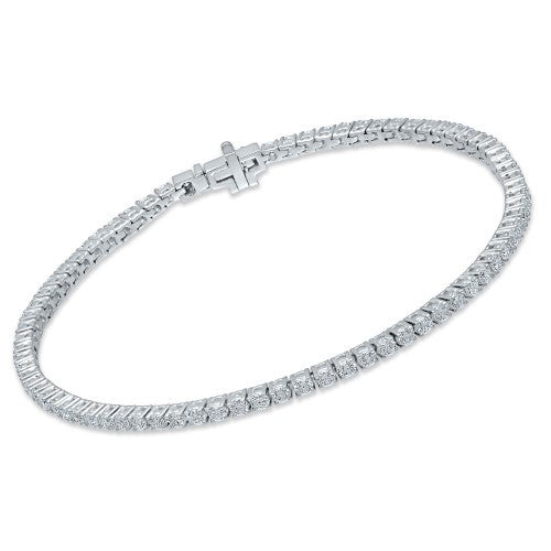 4 Prong Round Tennis Bracelet lab-grown diamond bracelet IGI certified 14K gold