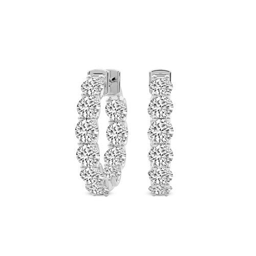 Inside Out Hoops lab-grown diamond earrings IGI certified 14K gold