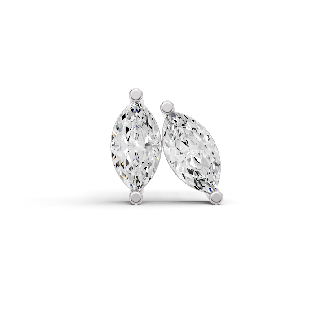 Lab Grown Marquise Shape Diamond Solitaire Earrings with Prong Setting lab-grown diamond ring IGI certified 14K gold