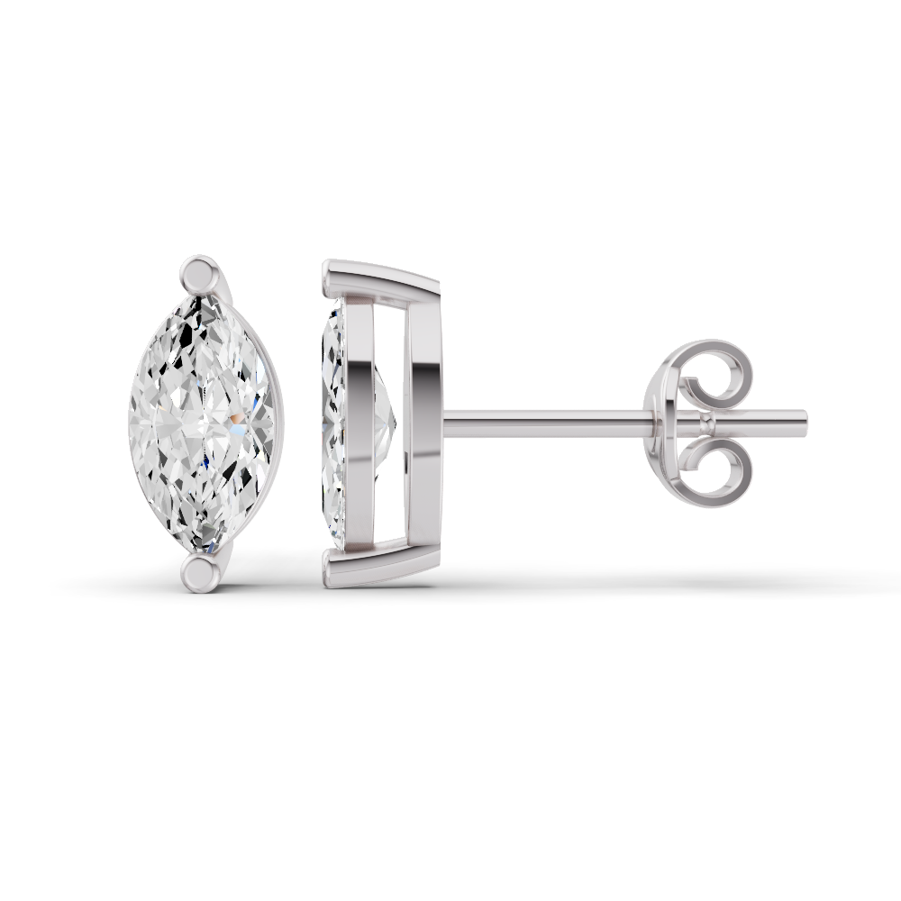 Lab Grown Oval Shape Diamond Solitaire Earrings with Prong Setting lab-grown diamond ring IGI certified 14K gold