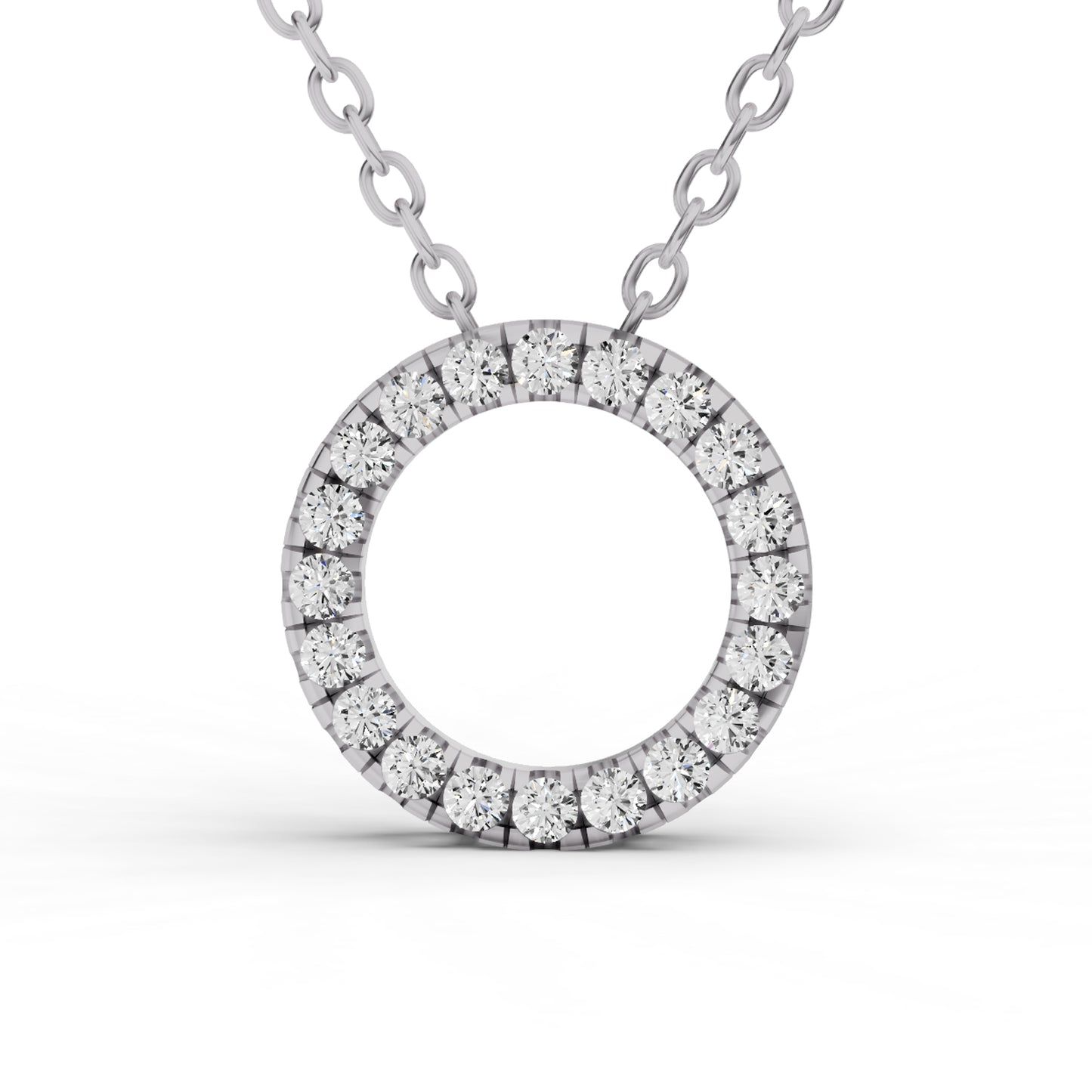 Lab Grown Diamond Basic Circle Pendant lab-grown diamond necklace IGI certified 14K gold