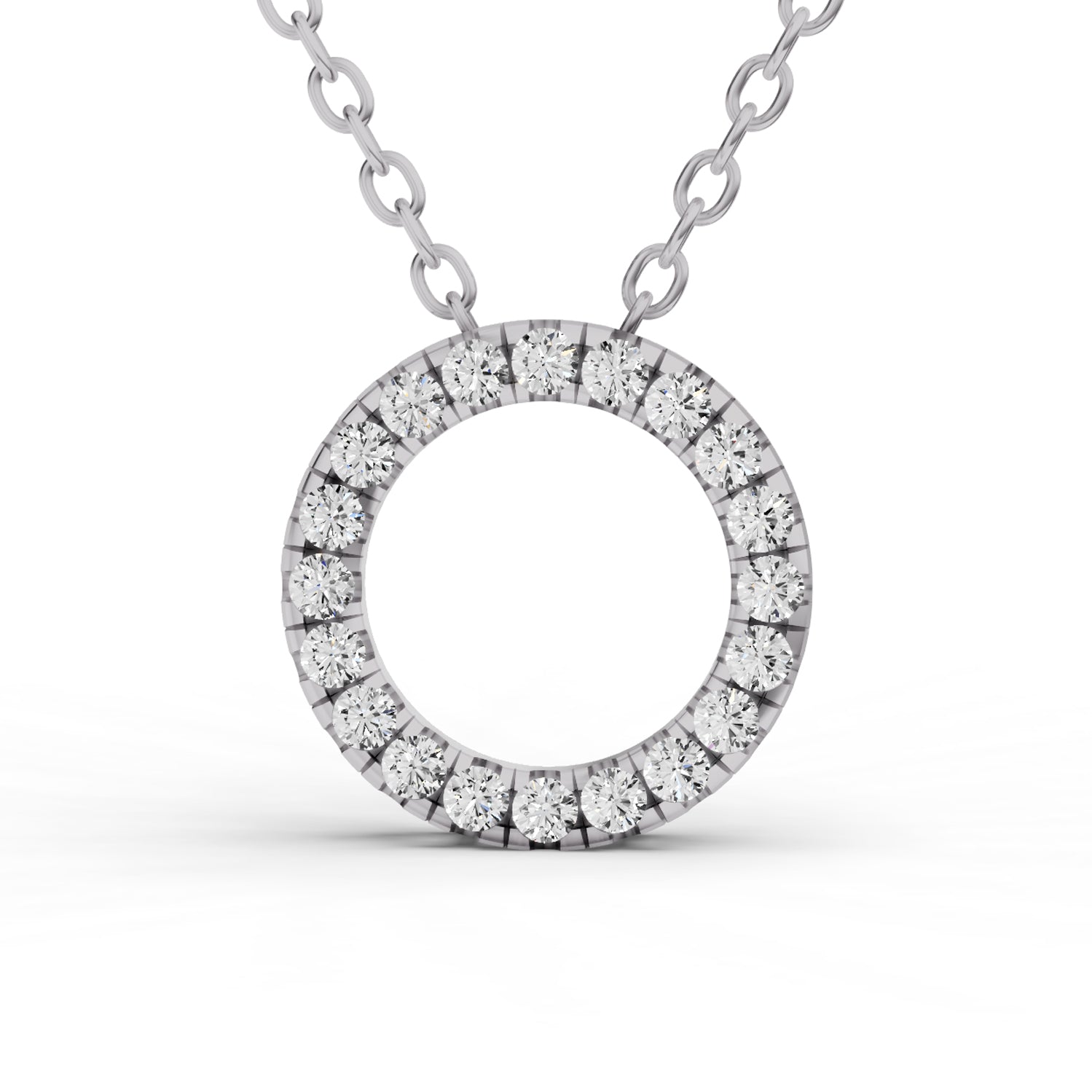 Lab Grown Diamond Basic Circle Pendant lab-grown diamond necklace IGI certified 14K gold
