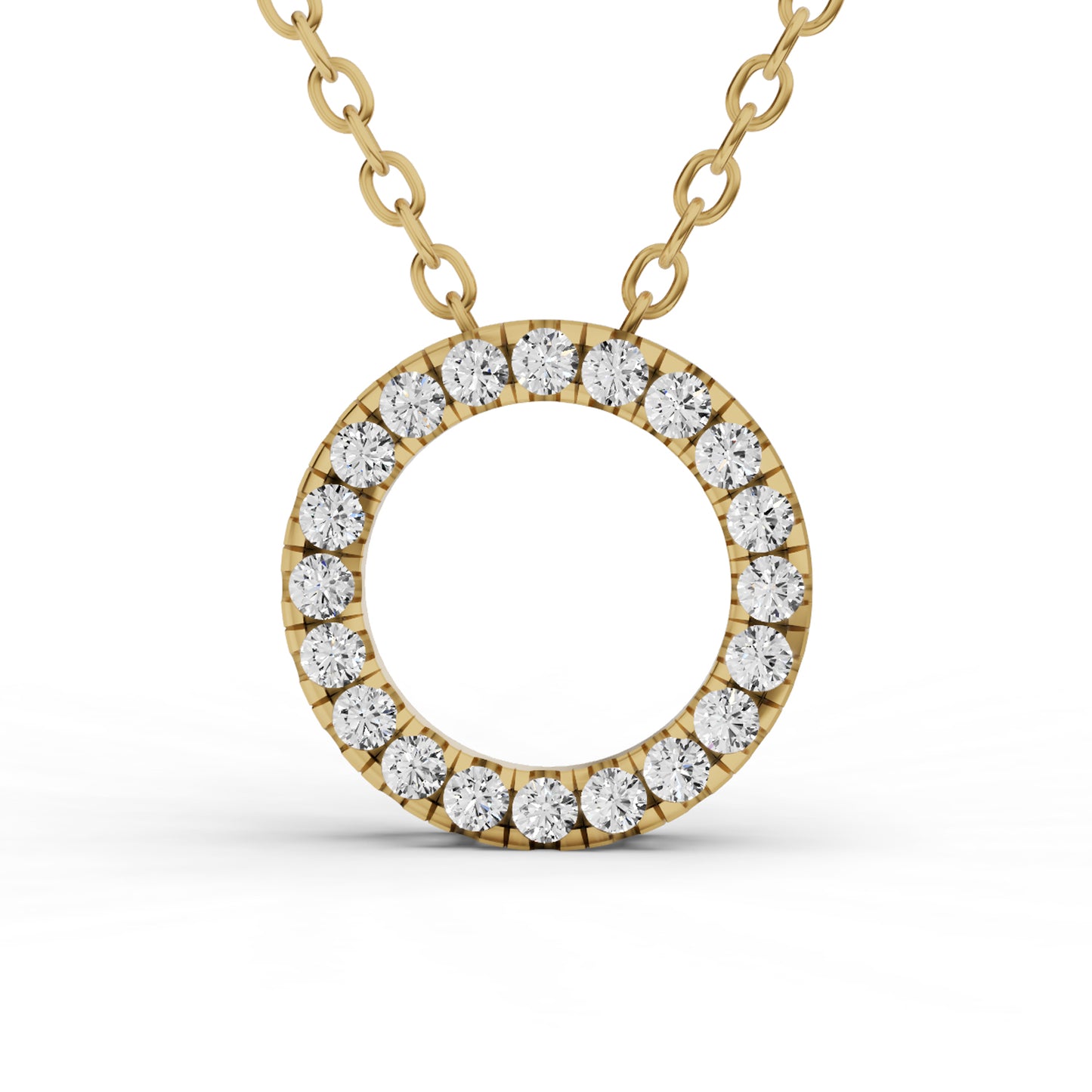 Lab Grown Diamond Basic Circle Pendant lab-grown diamond necklace IGI certified 14K gold