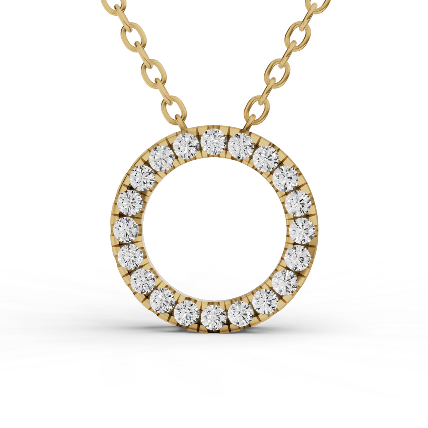 Lab Grown Diamond Basic Circle Pendant lab-grown diamond necklace IGI certified 14K gold
