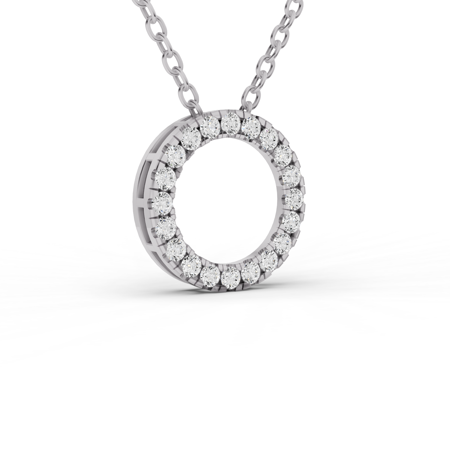 Lab Grown Diamond Basic Circle Pendant lab-grown diamond necklace IGI certified 14K gold