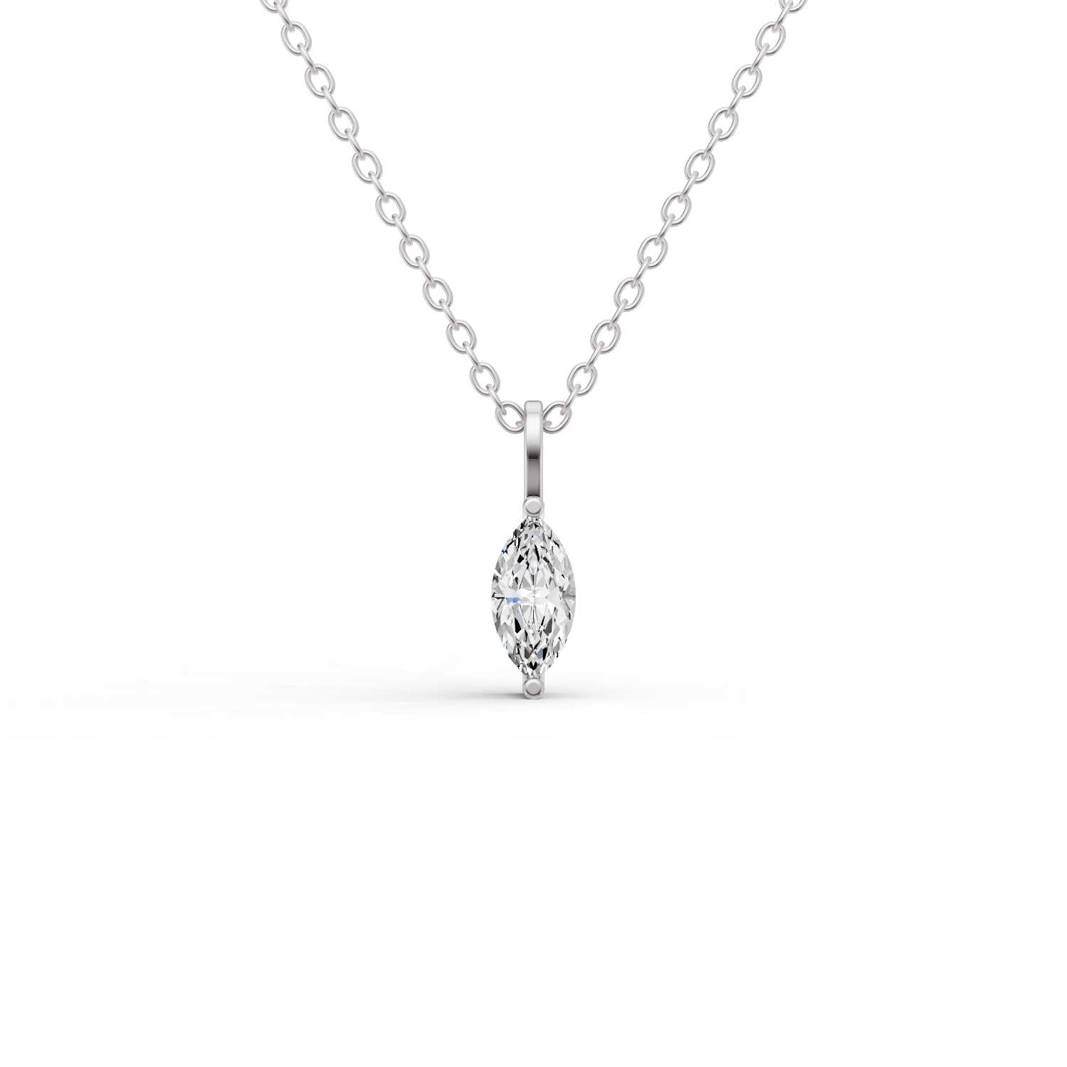 Lab Grown Marquise Shape Diamond Solitaire Pendant with Bale lab-grown diamond ring IGI certified 14K gold