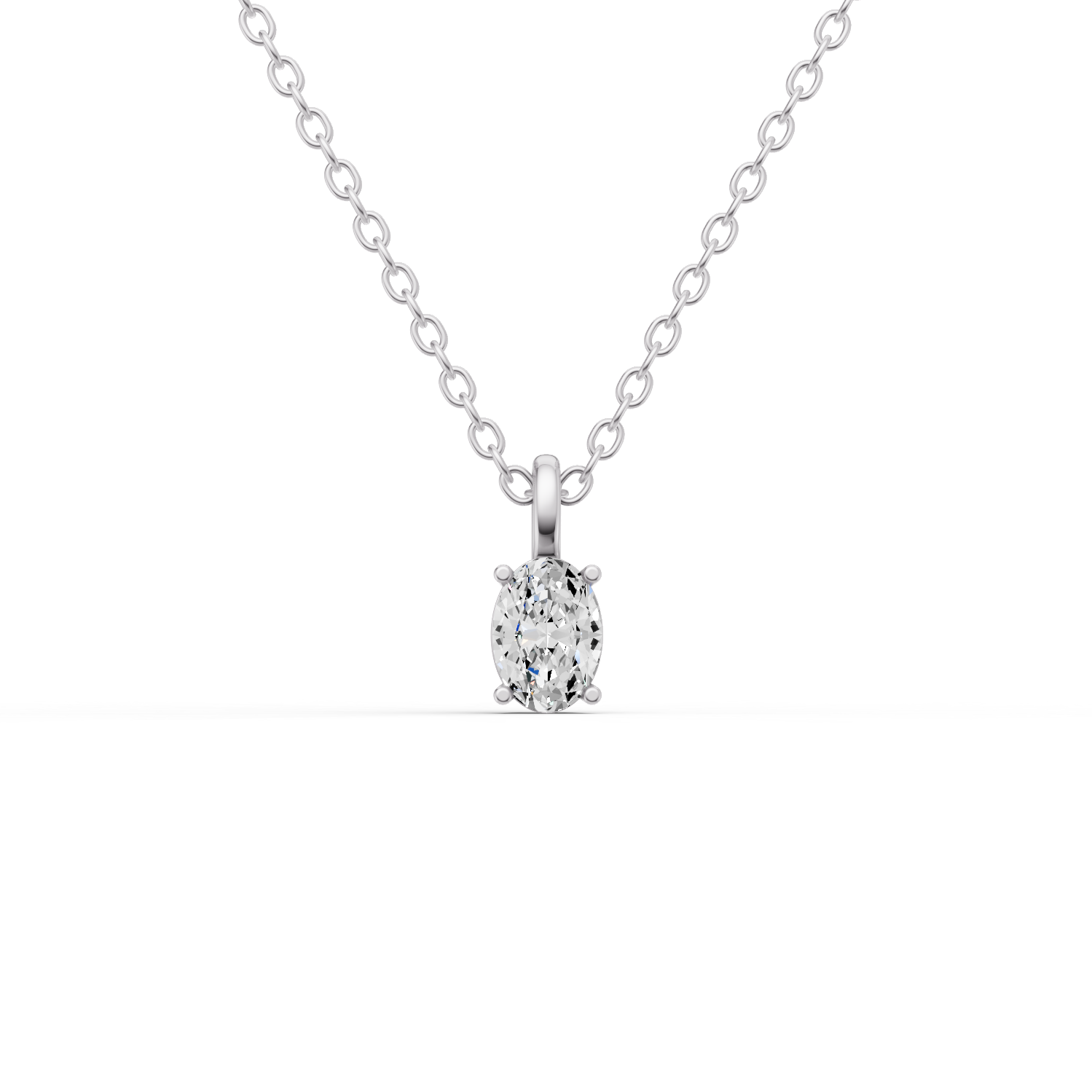 Lab Grown Oval Cut Diamond Solitaire Pendant — IGI Certified, 14K Gold lab-grown diamond ring IGI certified 14K gold