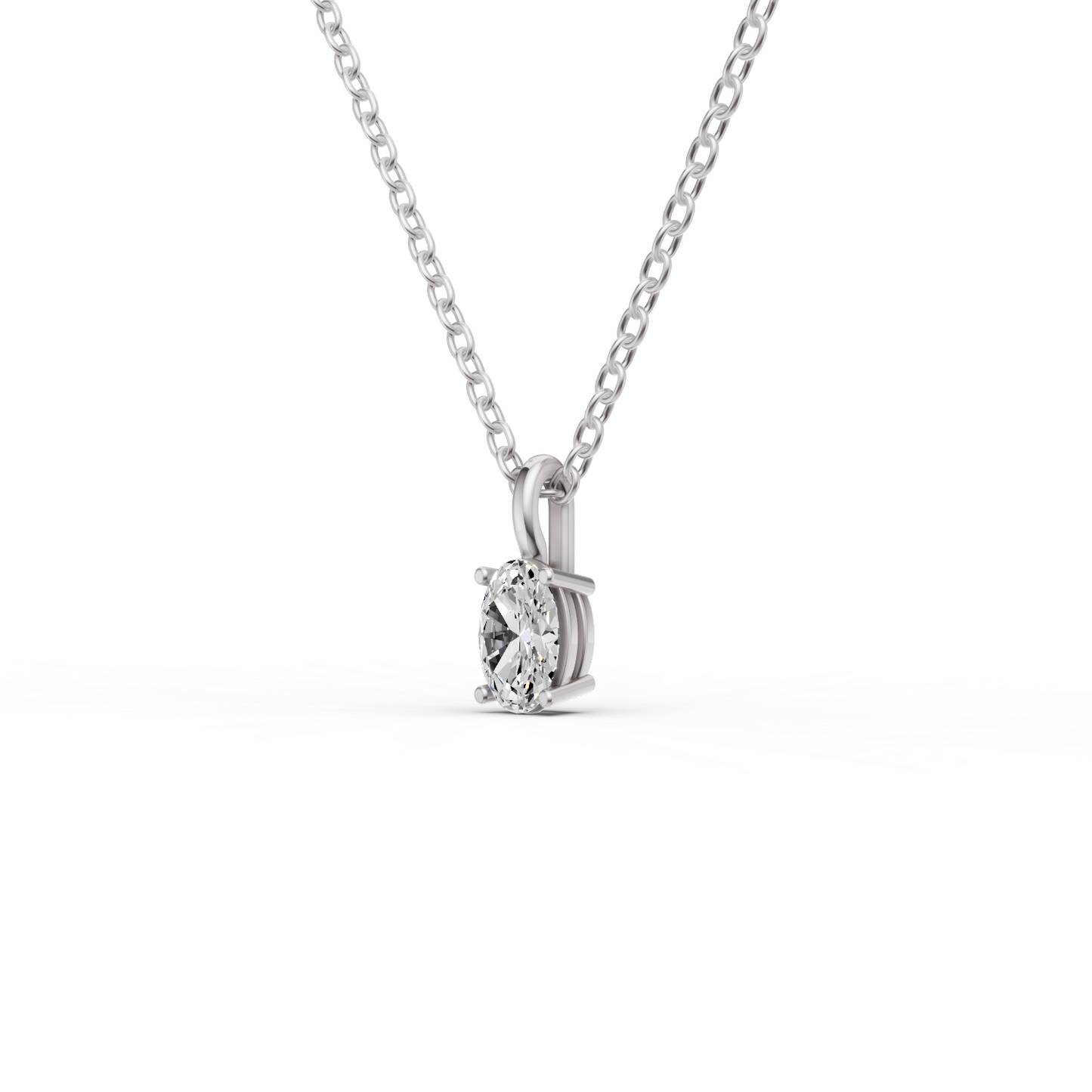 Lab Grown Oval Cut Diamond Solitaire Pendant — IGI Certified, 14K Gold lab-grown diamond ring IGI certified 14K gold