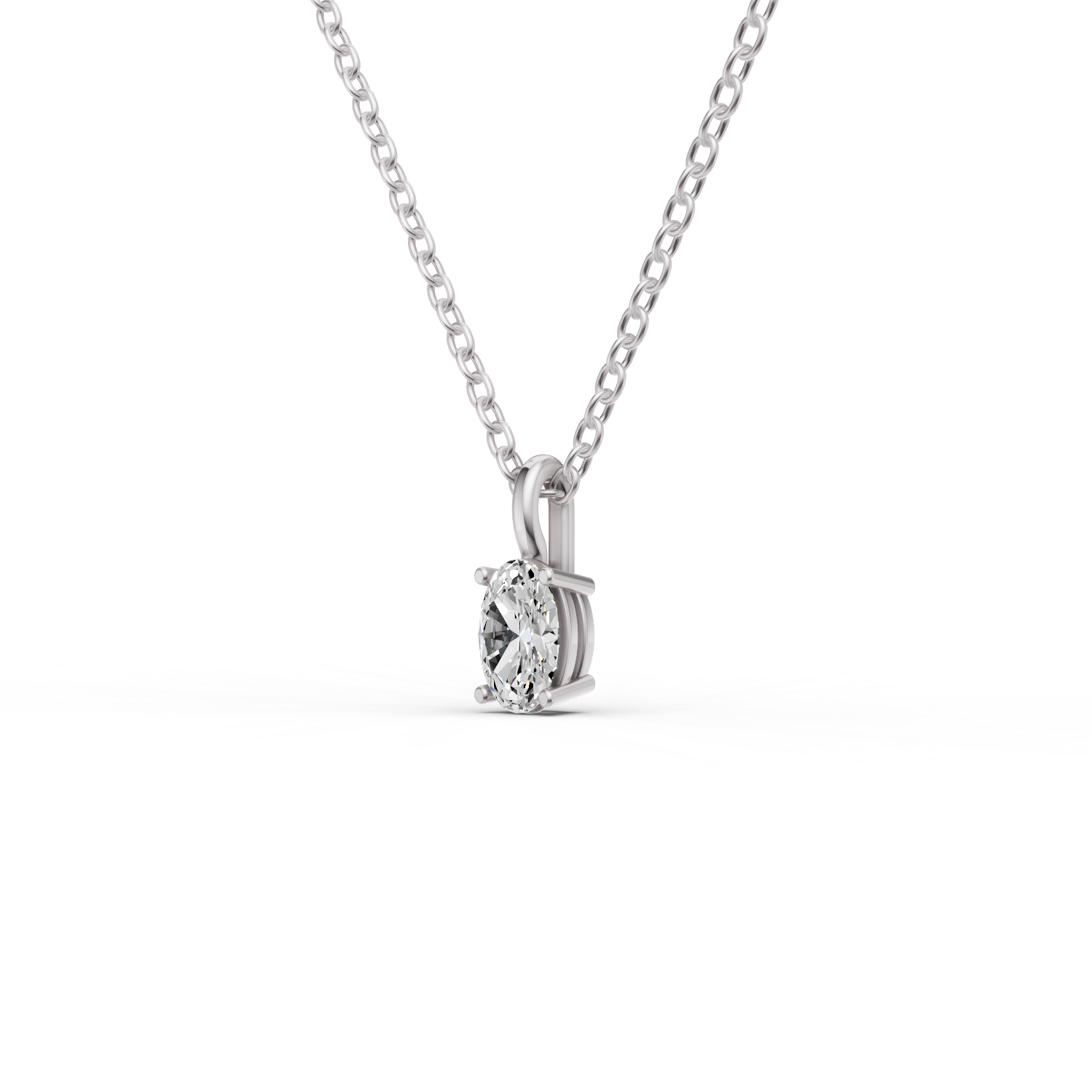 Lab Grown Oval Cut Diamond Solitaire Pendant — IGI Certified, 14K Gold lab-grown diamond ring IGI certified 14K gold