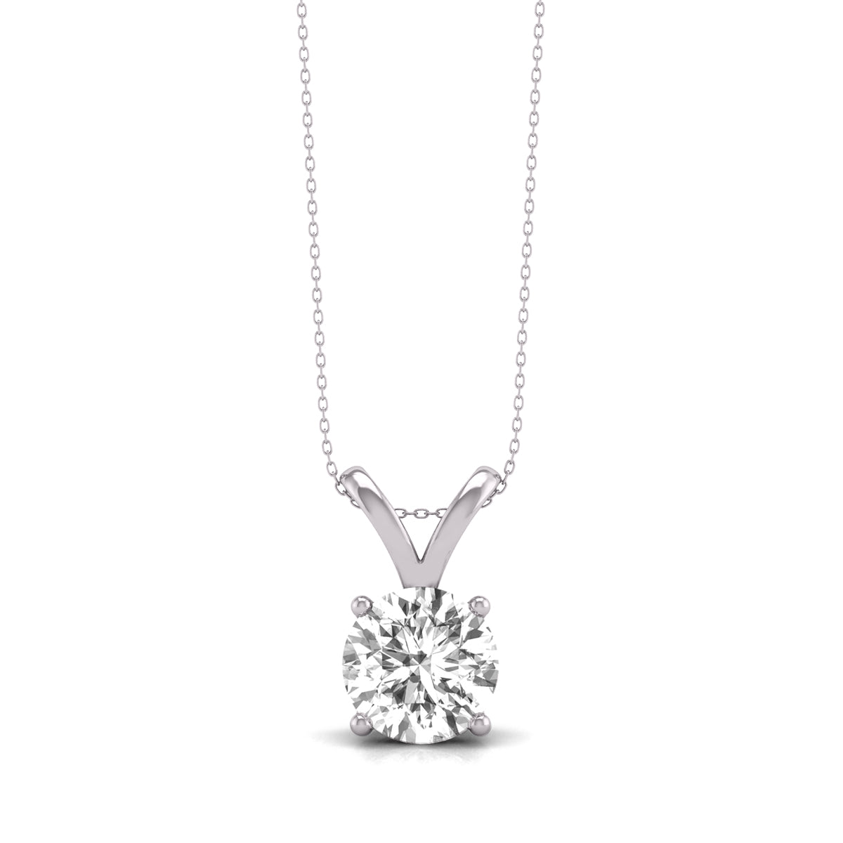 4 Prong Lab Grown Diamond Solitaire Pendant
