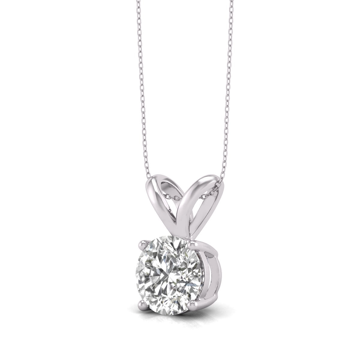 4 Prong Lab Grown Diamond Solitaire Pendant