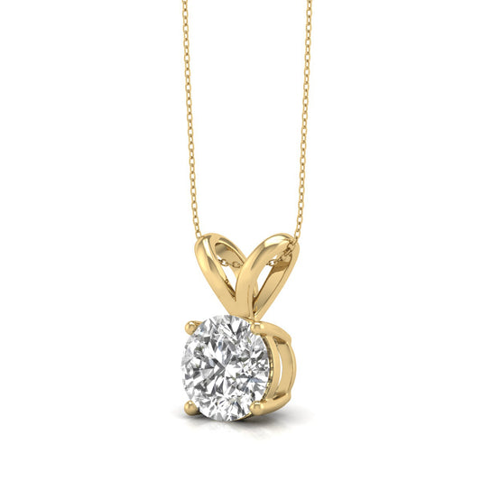 4 Prong Lab Grown Diamond Solitaire Pendant lab-grown diamond ring IGI certified 14K gold